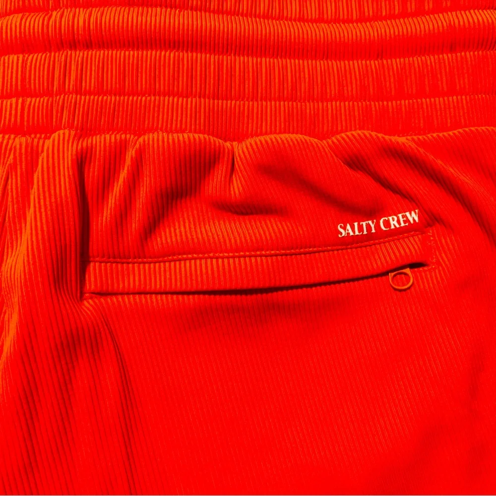 Salty Crew Athletic Shorts Red and Orange Performance - Picture 4 of 4